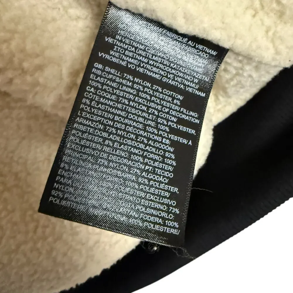 The North Face Black Cuchillo Insulated Fleece Lined Quilted Full Zip Hoodie M